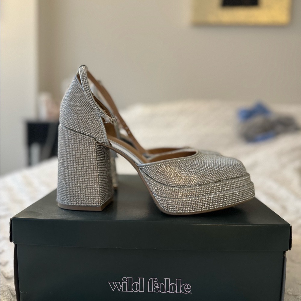 Bianca Sparkly Platform Strappy Heels